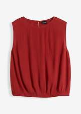 Crinkle-Top Gr. 46 Karminrot Damentop Shirt Hemd Bluse Tunika Oberteil Neu