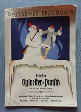 altes Musteretikett Etikett Label Feinster Sylvester Punsch Illert Hanau Entwurf