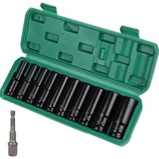 Schlagschrauber Nüsse, Impact Socket Set 1/2 Zoll, 10er Satz, Kunststoffkoffer