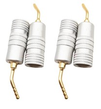 4 x vergoldete 2 mm Bananenstecker, Schraub-Typ, Audio-Lautsprecher-Pin-Stecker,