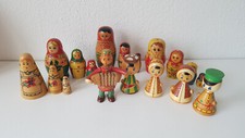 Alte Holzfiguren Holzpuppen Matroschka Russland russisch UdSSR USSR Handarbeit