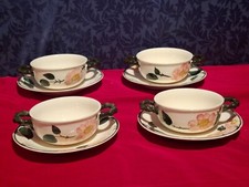 Villeroy & Boch Serie "WildRose" 4 x Suppentassen m. Untertassen