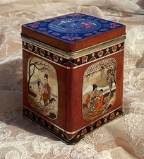 Kleine japanische Teedose mit goldenen Motiven  9 cm hoch