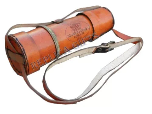 Antik messing leder teleskop - antik,