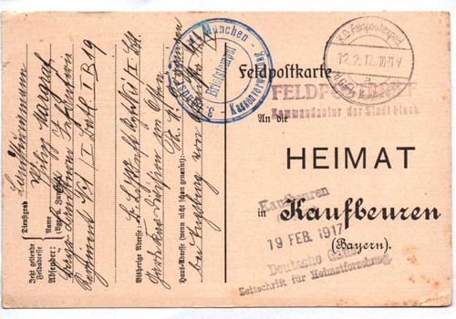 Feldpostkarte weltkrieg - 1,