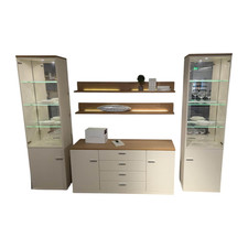 Rietberger Möbelwerke Wohnwand Cremona Lack Crema Matt Weiß Creme 