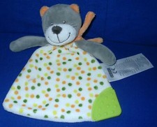 KIK Ergee Schmusetuch Katze Bär Punkte oranger Schal grüne Beißecke