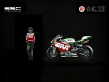 Motorcyle / Motorrad Idemitsu / Castrol + Figur  - rot / grün - BSC 1:64