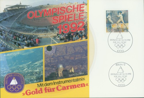 Musikpostkarte olympia 1992 - musikpostkarte, zu