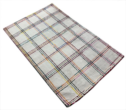 Baumwollteppich 110x170 creme - baumwollteppich,