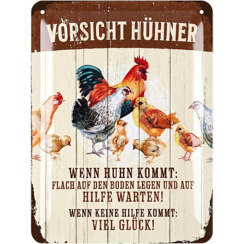 Retro blechschild vorsicht - blechschild,