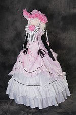a-089 BLACK BUTLER CIEL Cosplay Kostüm Ball Abend-kleid Rosa weiß Rococo