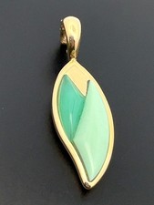 ANHÄNGER AUS 375/- GELBGOLD MIT VARISCIT & CHRYSOPRAS SOGNI D'ORO SCHMUCKJAGD