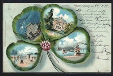 Passepartout-Lithographie Düsseldorf, Malkasten, Kunsthalle und Neue Rheinbrück 