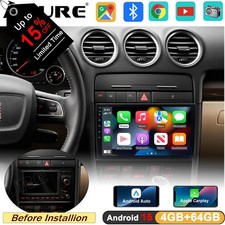 4+64G Android 15 AutoRadio FM GPS Navi Carplay Für Audi A4 8E 8H B6 B7 2001-2008