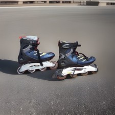 Inline-Skates Salomon,Gr.47,blau/silber,Klettverschluss&Schnürsenkel