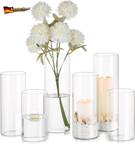 Zylindervasen 6er set - 6er, glas
