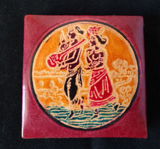 Wiener Schachtel Echtes Shanti Leder  Geldbörse Minibörse  Motiv  Mann /Frau