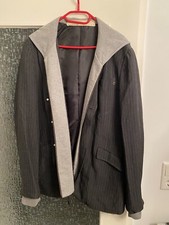 Cooles Aem‘Kei Sacko mit Hoodie Gr. L - Nadelstreifen
