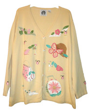 Damen Strickjacke V-Ausschnitt STORYBOOKS KNITS Gr. XXL HSE24 gelb Modeartikel