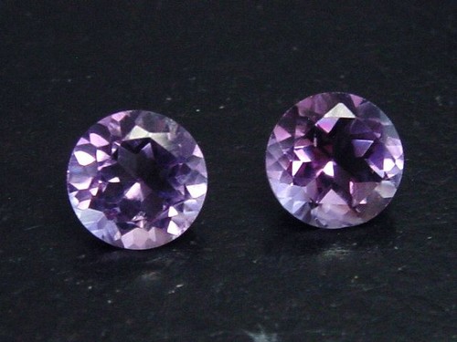 Amethyst paar rund - amethyst, ct.