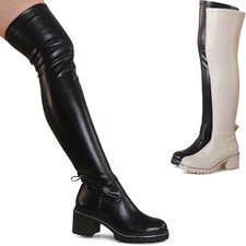 Damen overknee stiefel plateau - damen,