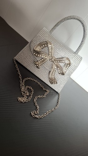 Silber damen handtasche strass - silber, damen-handtasche