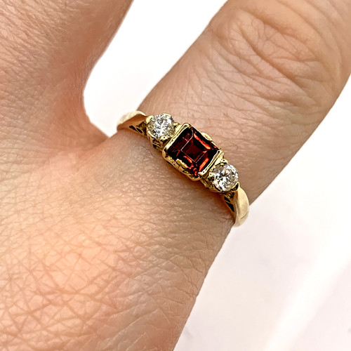 Akzentring karat gold granat - karat,
