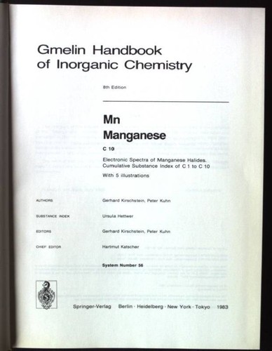 Gmelin handbook inorganic - gmelin,
