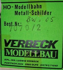 Verbeck H0 Dampflok Plakette
