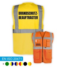 BRANDSCHUTZBEAUFTRAGTER Warnweste | Sicherheitsweste mit Funktionstaschen PREM