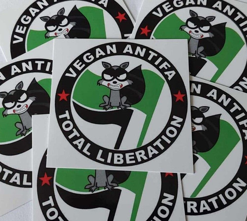 50x vegan antifa - antifa, aufkleber