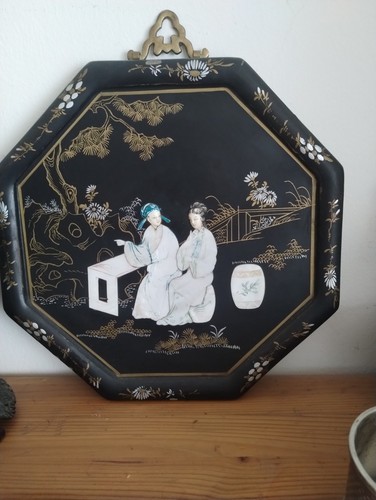Chinesische lackbild mit - chinesische,