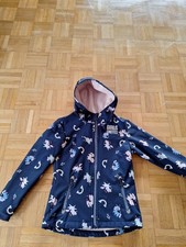 dopodopo Girl Softshell-Jacke für Mädchen in der Gr. 116 blau Einhorn Regenbogen