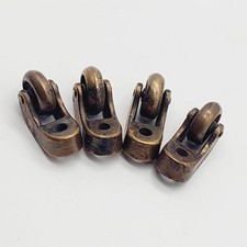 4 antike Möbelrollen Messing Rollen Maße Siehe Fotos #02