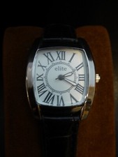 Armbanduhr unisex Quarz elite schwarz silber