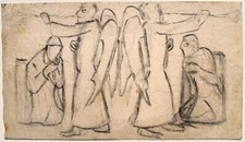Christian Rohlfs "Auferstehung, 1917 ", Zeichnung,  Echtheitszertifikat
