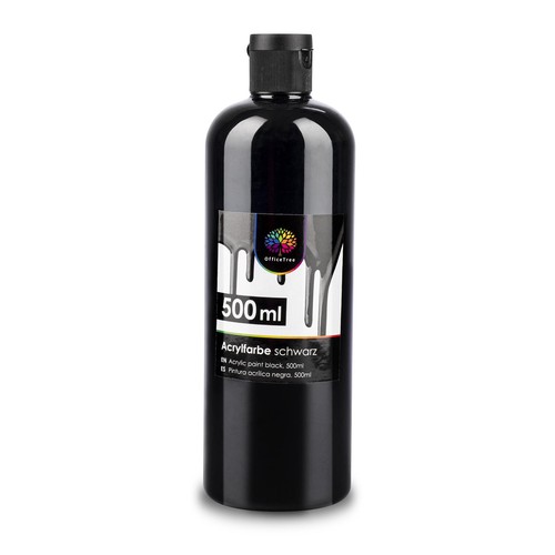 Acrylfarbe 500ml schwarz - acrylfarbe,