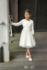 Monny Kommunionkleid BRODE ecru taft Mit Bolero Gr. 146 NEU