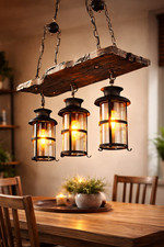 Vintage Pendelleuchte Holz