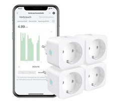 4 Stück EIGHTREE Smart WLAN Steckdose, Smart Home WiFi Steckdose