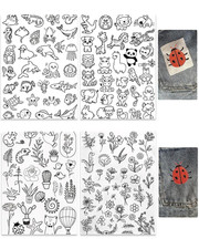 4 Blätter Stickvorlagen