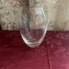 Glasvase oval, 18 cm hoch, Durchmesser oben 9 cm