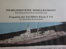 Fregatte Sachsen Typ 124  Wilhelmshavener Modellbaubogen Bastelbogen Kartonmodel