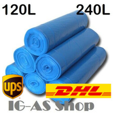 60L 120L 200L 240L Müllsäcke Blau Schwarz auch mit Zugband Abfallbeutel Mülltüte