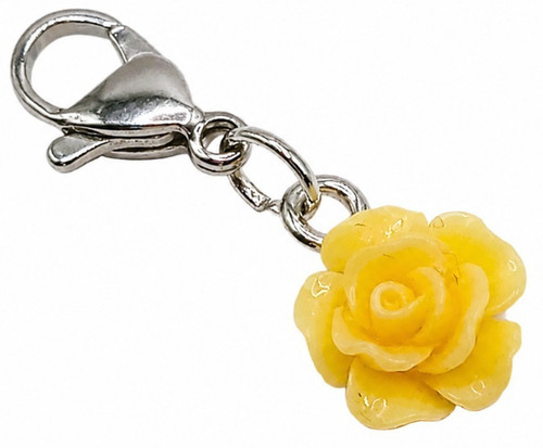 Rose gelb charm - gelb, clip