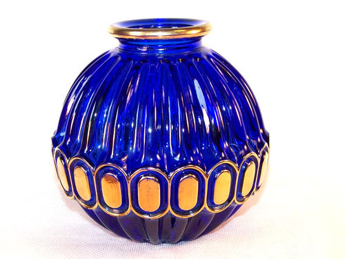 Walther glas kugel vase blau - walther,