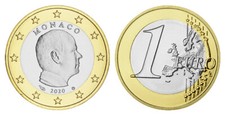 MONACO 1 EURO KURSMÜNZE ALBERT II. 2020 bankfrisch