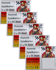 10x55 Romme Karten Kartenspiel Spielkarten Rommekarten Canasta Bridge Skat Poker