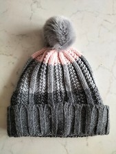 Mütze Damenmütze Mädchenmütze Pudelmütze Bommelmütze TCM Tchibo grau